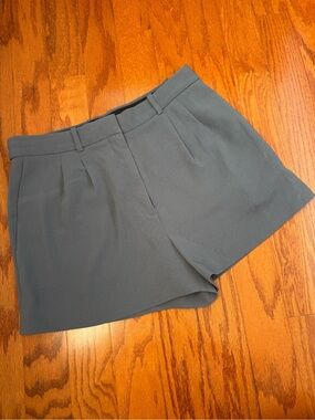 Aritzia Babaton Tailored High-Waist Shorts in Slate Blue